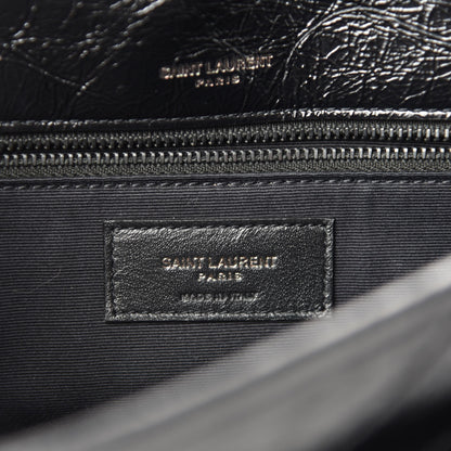 Saint Laurent Crinkled Calfskin Matelasse Monogram Medium Niki Chain Satchel Black 8 of 11