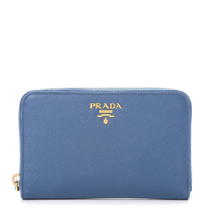 Prada Saffiano Zip Around Wallet Cobalto 1 of 14