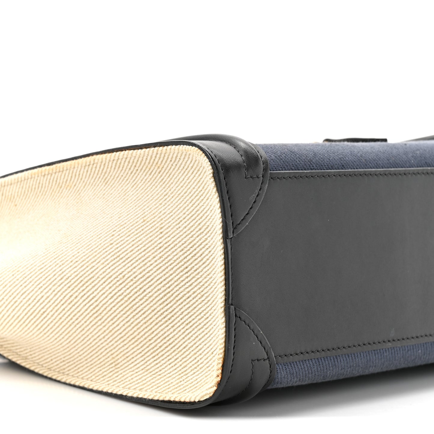 Natural Canvas Smooth Calfskin Nano Luggage Navy