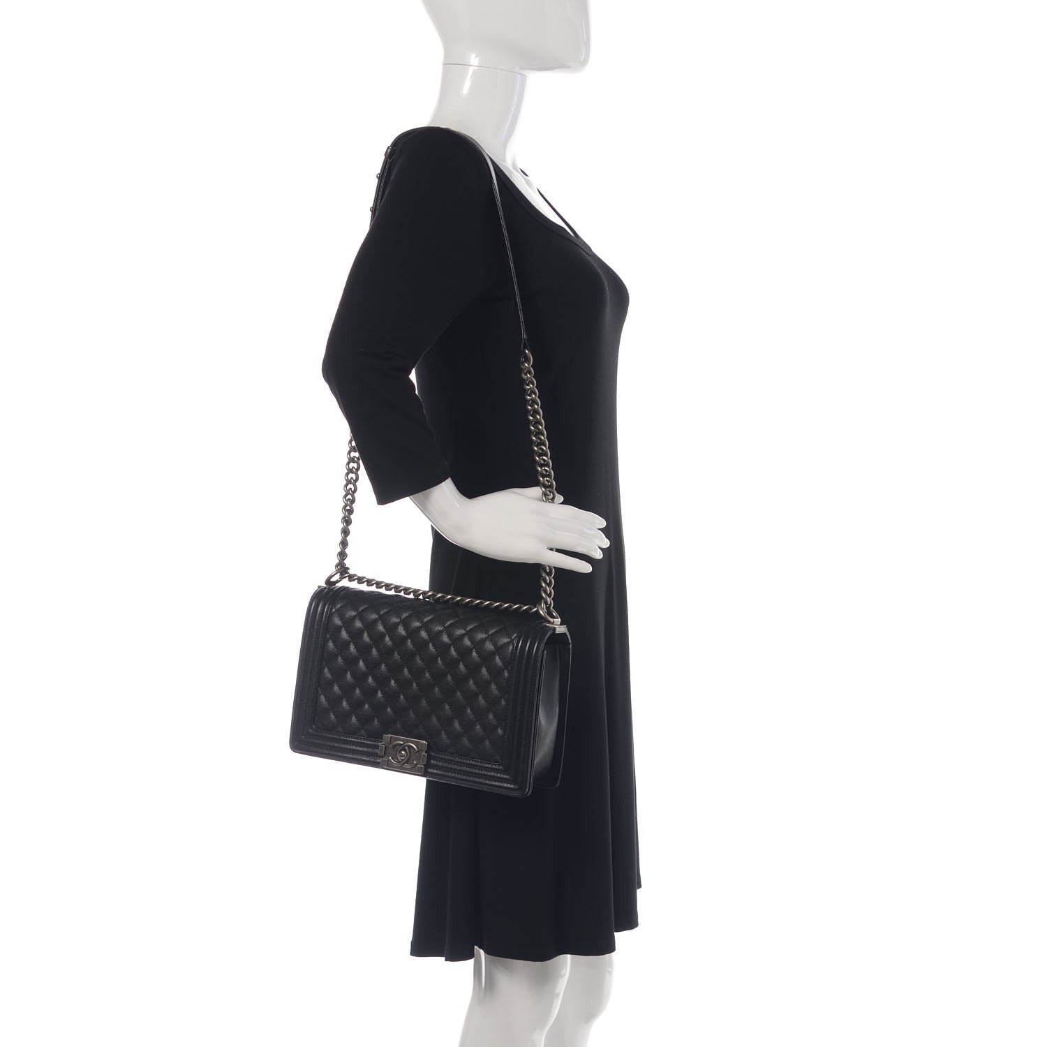 Chanel Caviar Quilted New Medium Boy Flap Black 2 of 13