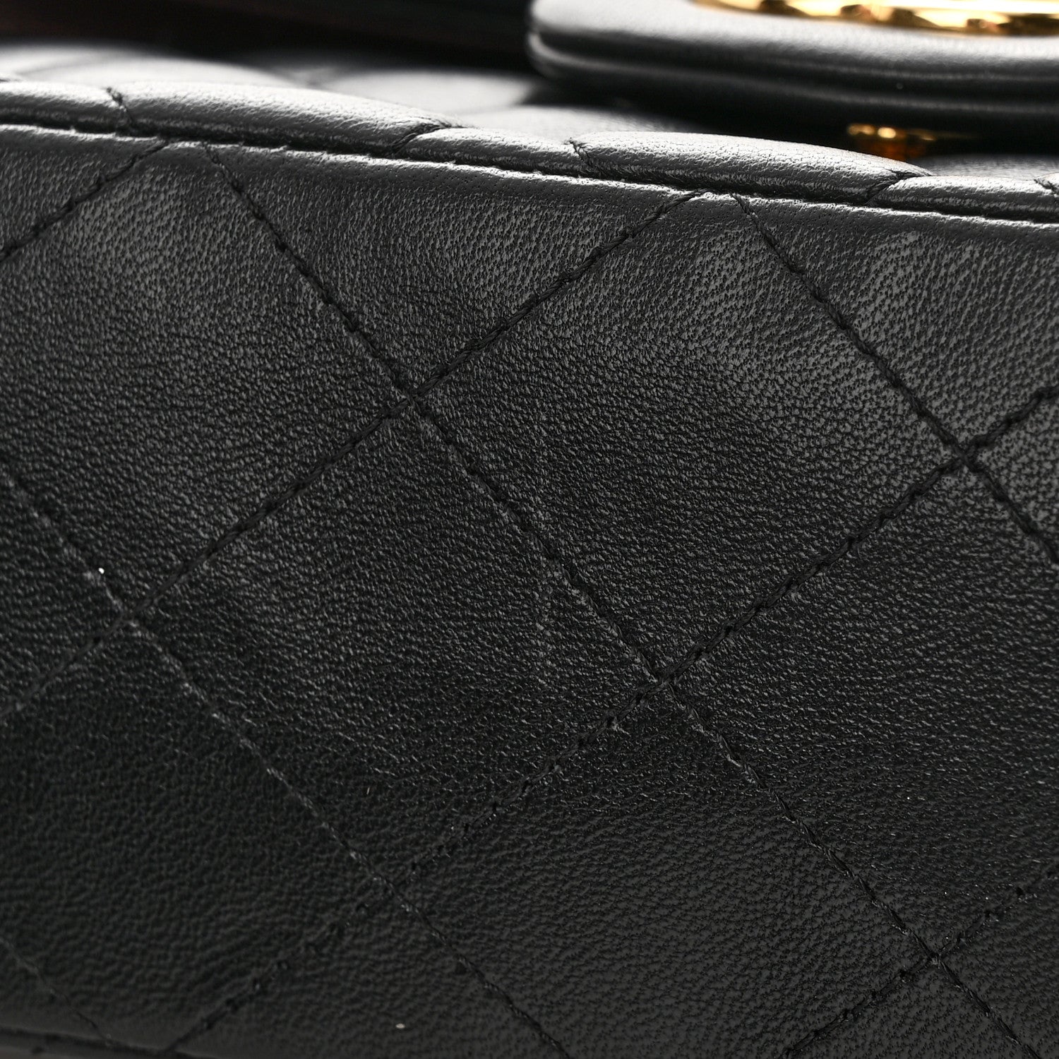 Chanel Lambskin Quilted Medium Double Flap Black 15 of 16