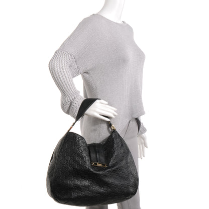 Gucci Guccissima New Ladies Web Large Hobo Black 2 of 6