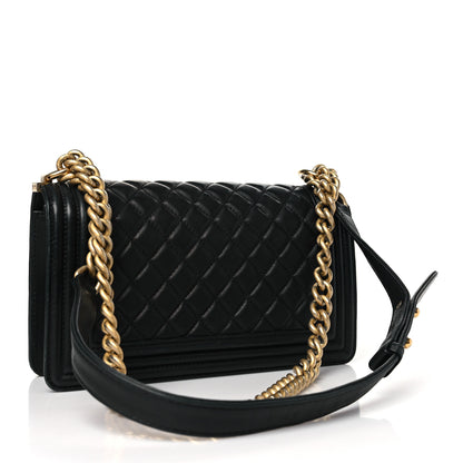 Chanel Lambskin Quilted Medium Boy Flap Black 3 of 10