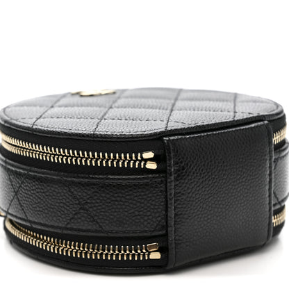 Chanel Caviar Quilted Round Handle With Care Vanity With Chain Black 10 of 12