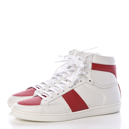 Saint Laurent Calfskin Mens Court Classic SL/10H High Top Sneakers 45 White Red 3 of 10