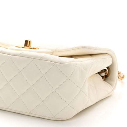 Chanel Lambskin Quilted Mini Pearl Crush Flap White 10 of 11