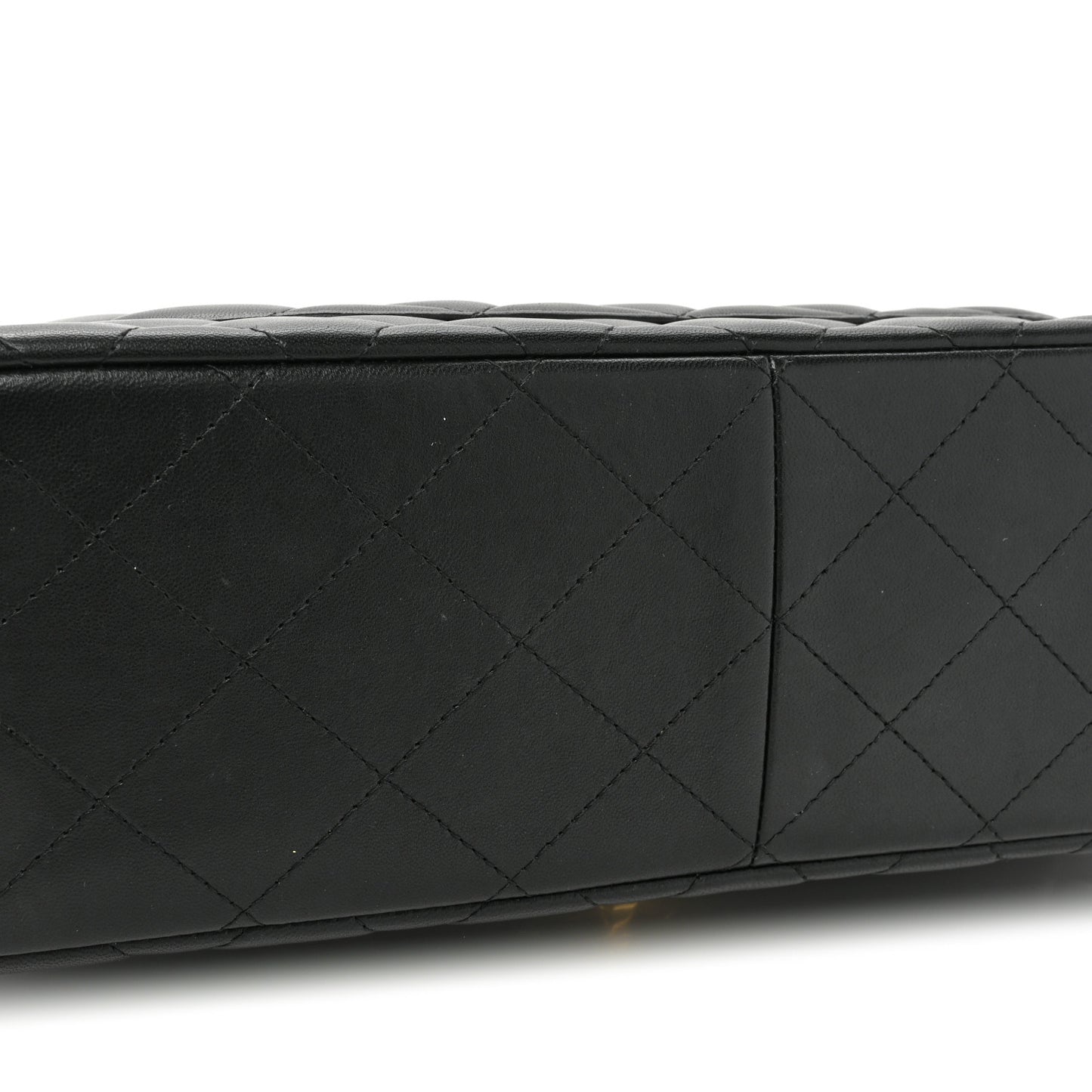 Lambskin Quilted Jumbo Double Flap Black