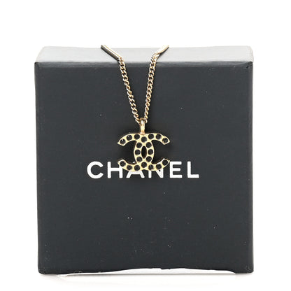 Chanel Crystal CC Chain Necklace Gold Black 5 of 5