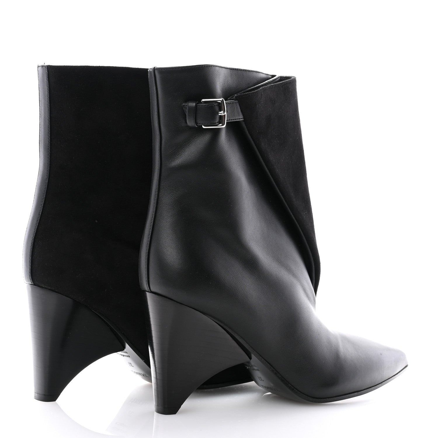 Hermes Suede Goatskin Calfskin Hanae 85 Ankle Boots 37 Black 4 of 8