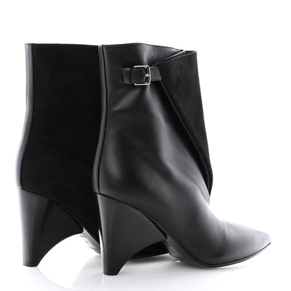Hermes Suede Goatskin Calfskin Hanae 85 Ankle Boots 37 Black 4 of 8