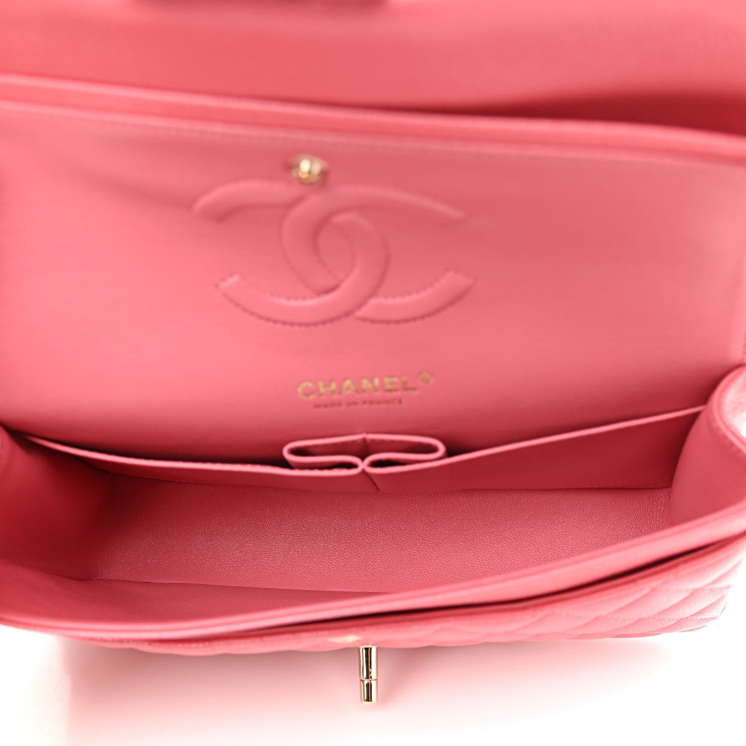 Chanel Metallic Caviar Quilted Medium Double Flap Pink 5 of 11