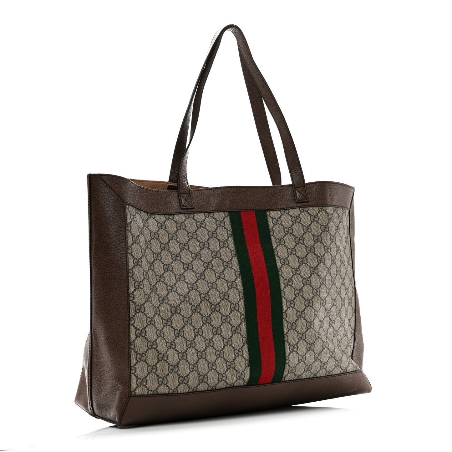 GG Supreme Monogram Web Ophidia Tote Brown
