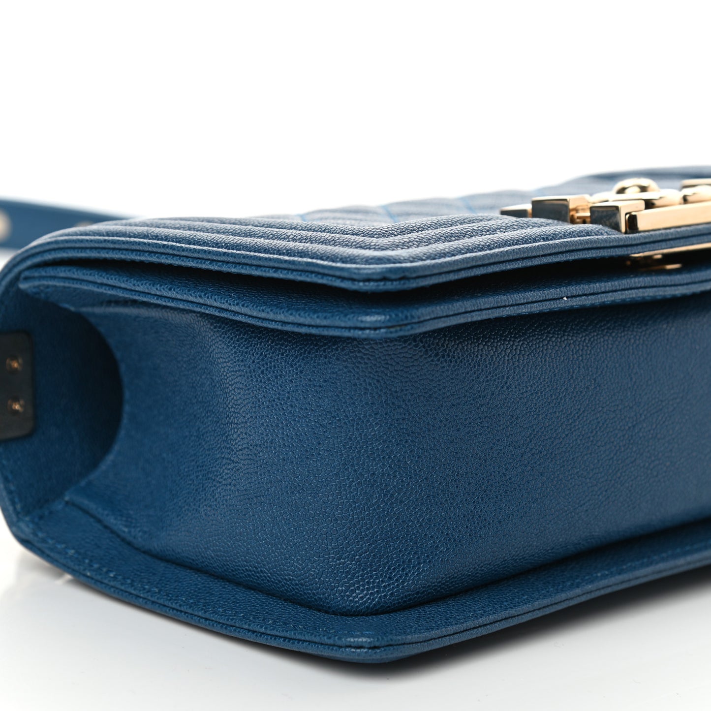 Caviar Quilted Small Boy Flap Blue