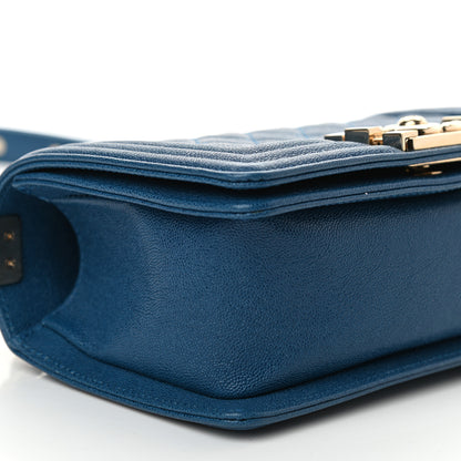 Chanel Caviar Quilted Small Boy Flap Blue 9 of 10