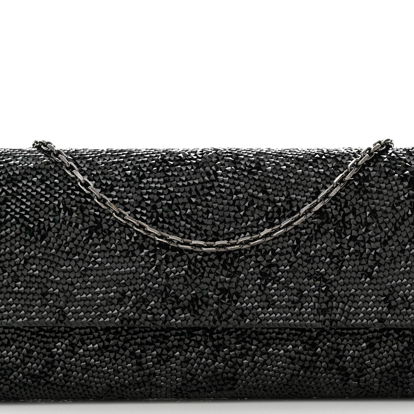 Swarovski Crystal Perry Flap Clutch Black