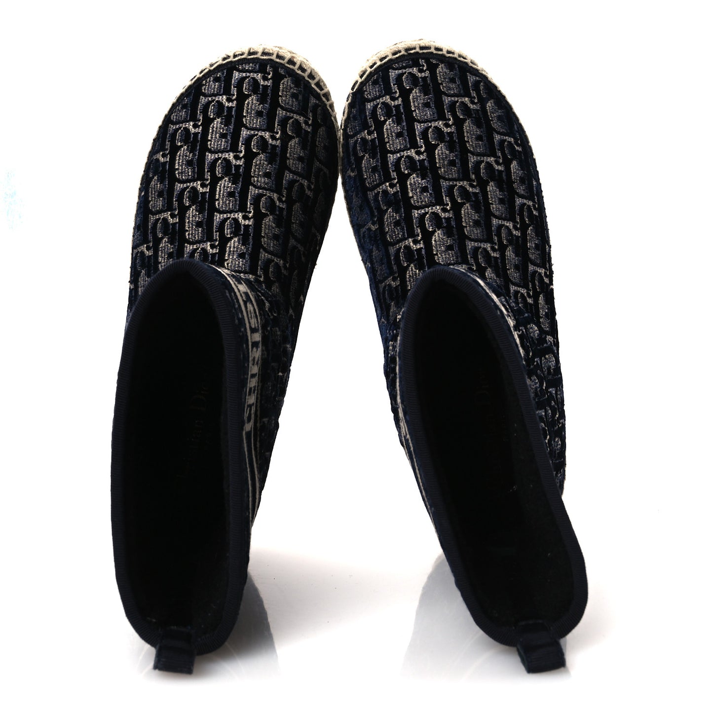 Velvet Oblique Granville Espadrille Boots 38.5 Deep Blue