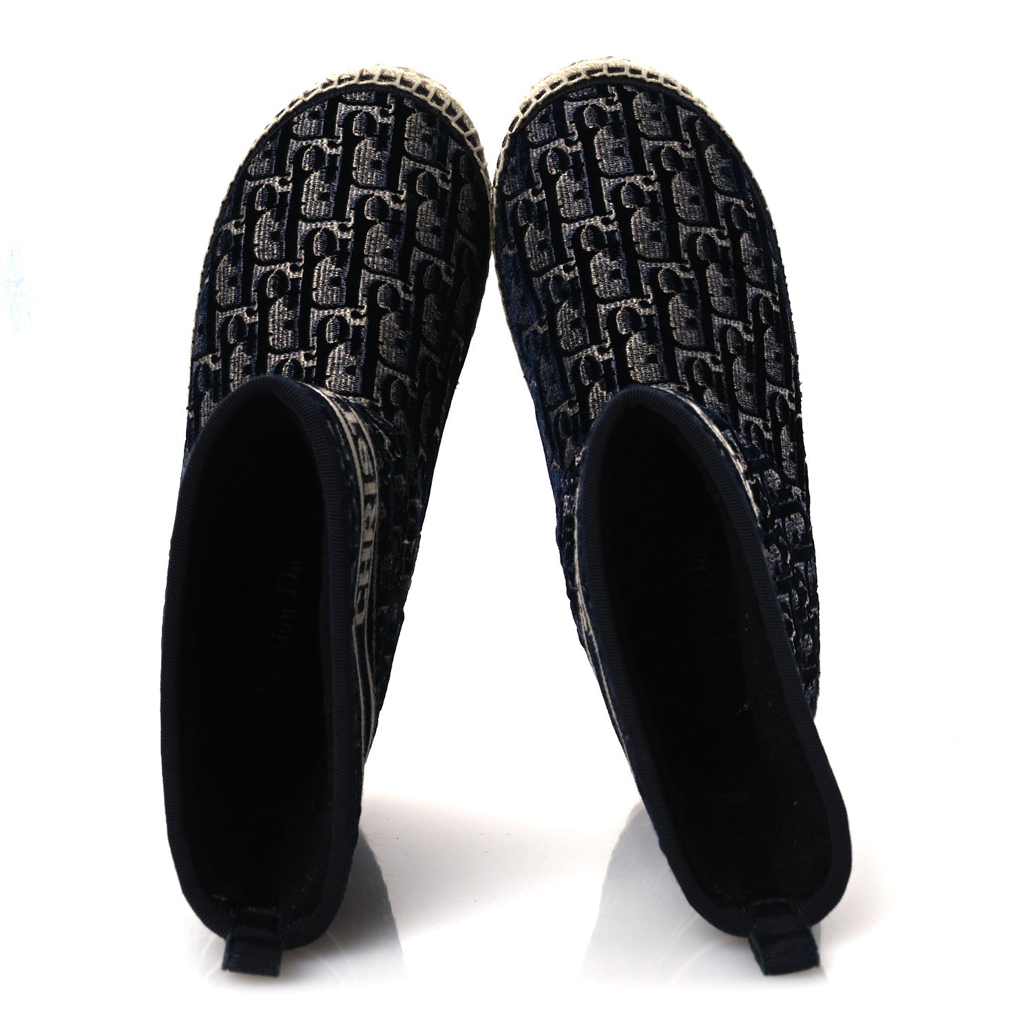 Christian Dior Velvet Oblique Granville Espadrille Boots 38.5 Deep Blue 2 of 11