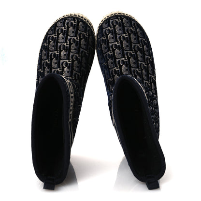 Christian Dior Velvet Oblique Granville Espadrille Boots 38.5 Deep Blue 2 of 11