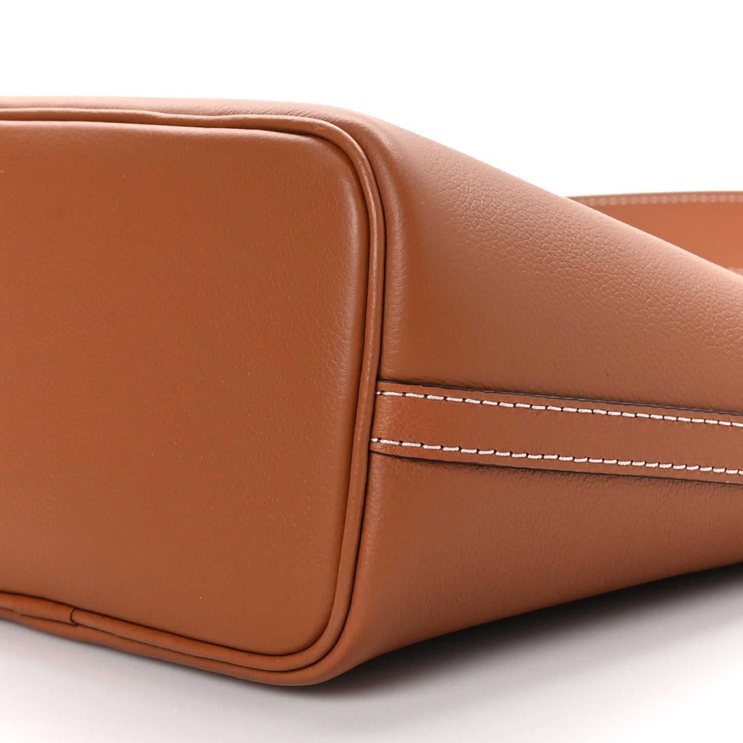 Calfskin Lock and Walk Bucket Cognac