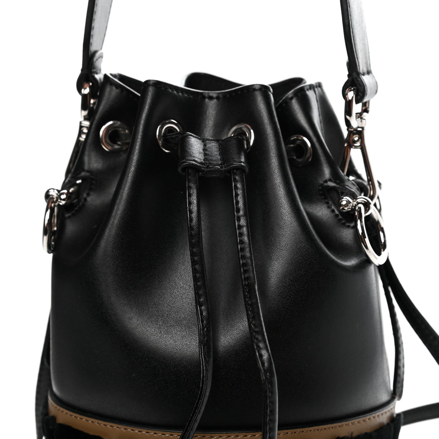 Fendi Vitello Liberty Velvet F is Fendi FF Bi-Color Mini Mon Tresor Bucket Bag Black Fango 11 of 12