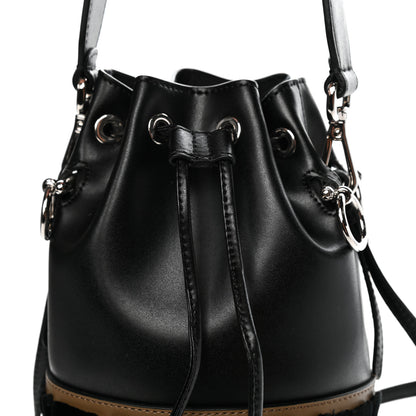 Fendi Vitello Liberty Velvet F is Fendi FF Bi-Color Mini Mon Tresor Bucket Bag Black Fango 11 of 12
