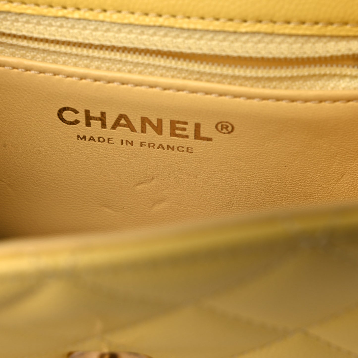 Caviar Quilted Mini Sweet Classic Flap Yellow