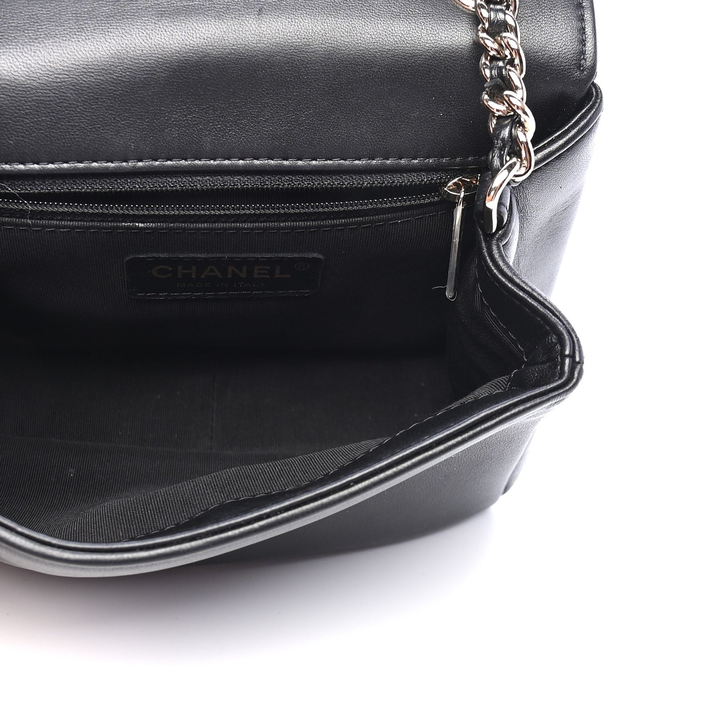 Lambskin Quilted Studded CC Flap Black