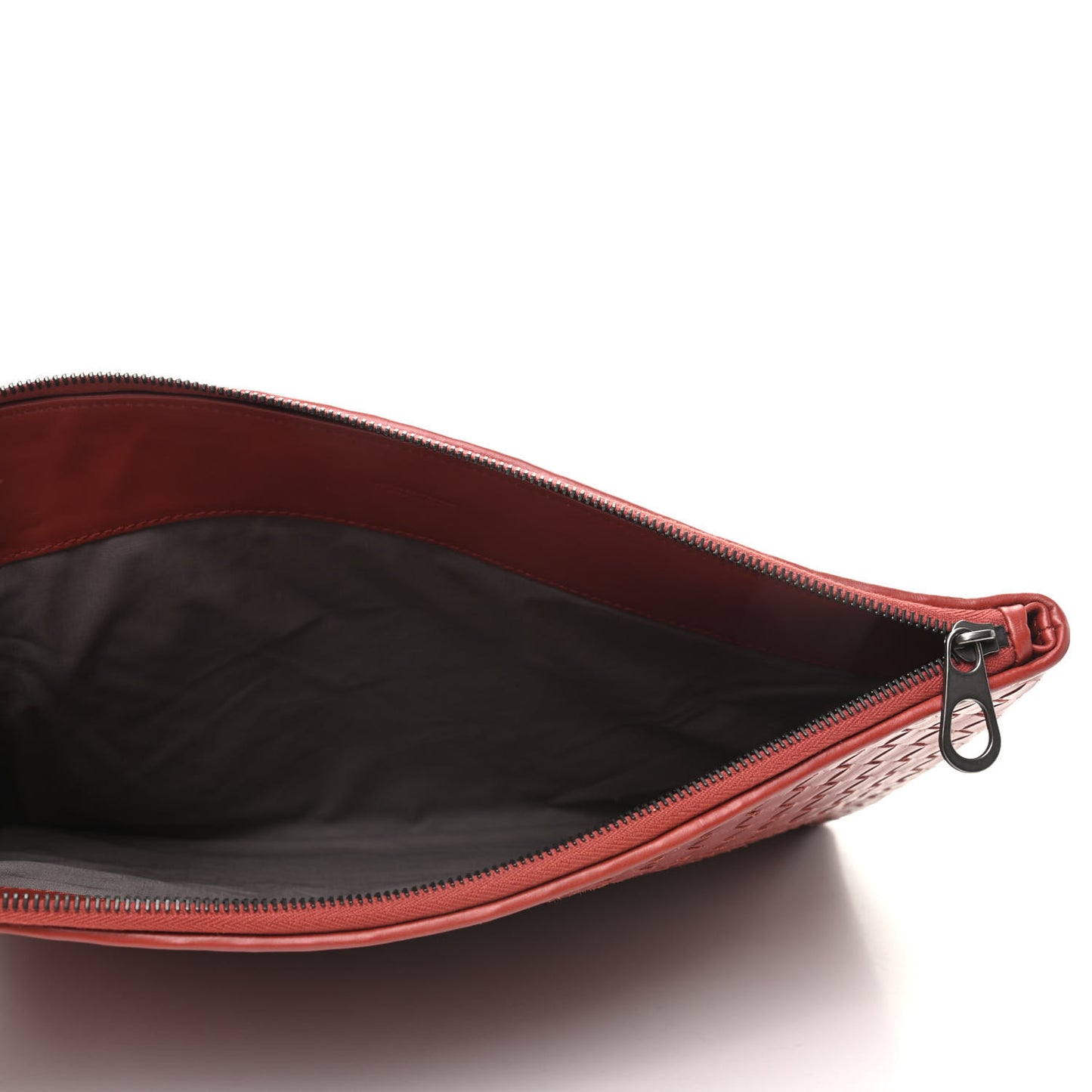 Nappa Intrecciato Flat Zip Pouch Brique