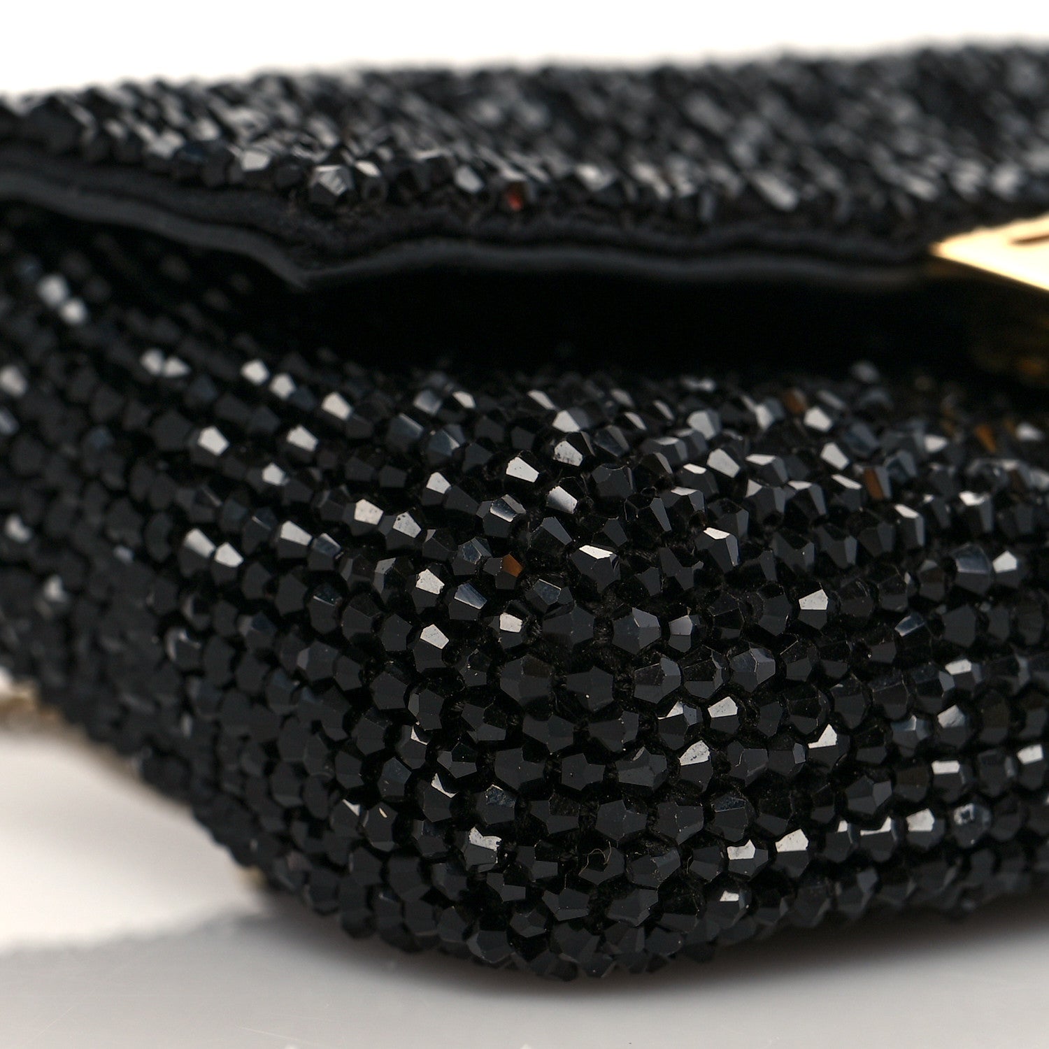 Fendi Crystal Vitello King Beaded Nano Baguette Charm Black 7 of 8