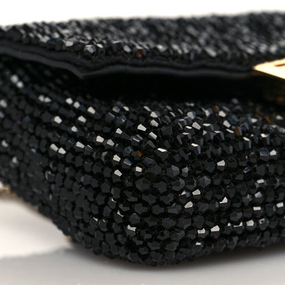 Fendi Crystal Vitello King Beaded Nano Baguette Charm Black 7 of 8