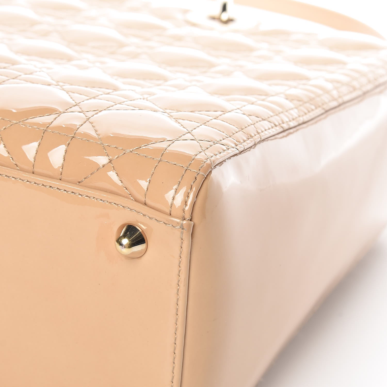 Christian Dior Patent Cannage Large Lady Dior Dark Beige 13 of 18