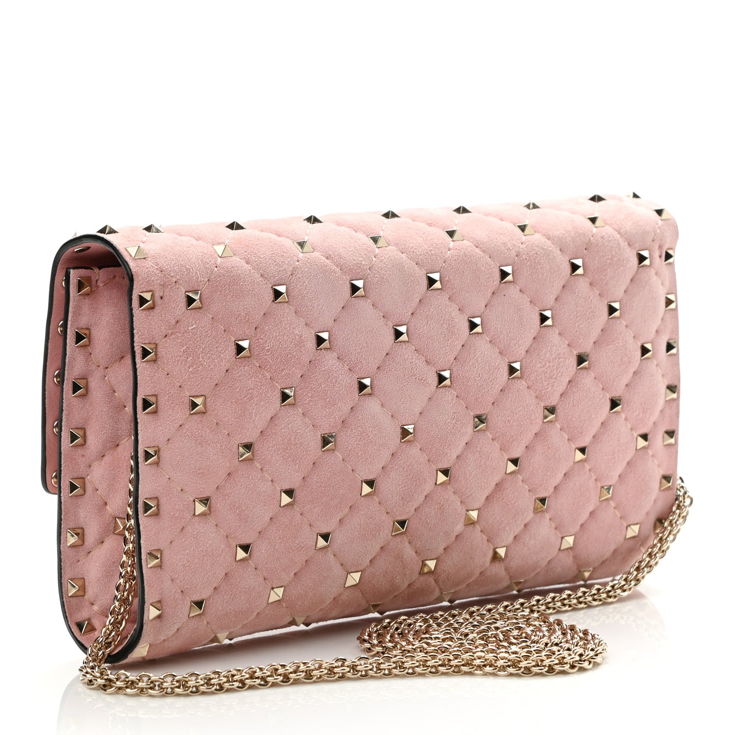 Suede Rockstud Spike Wallet on Chain Loto