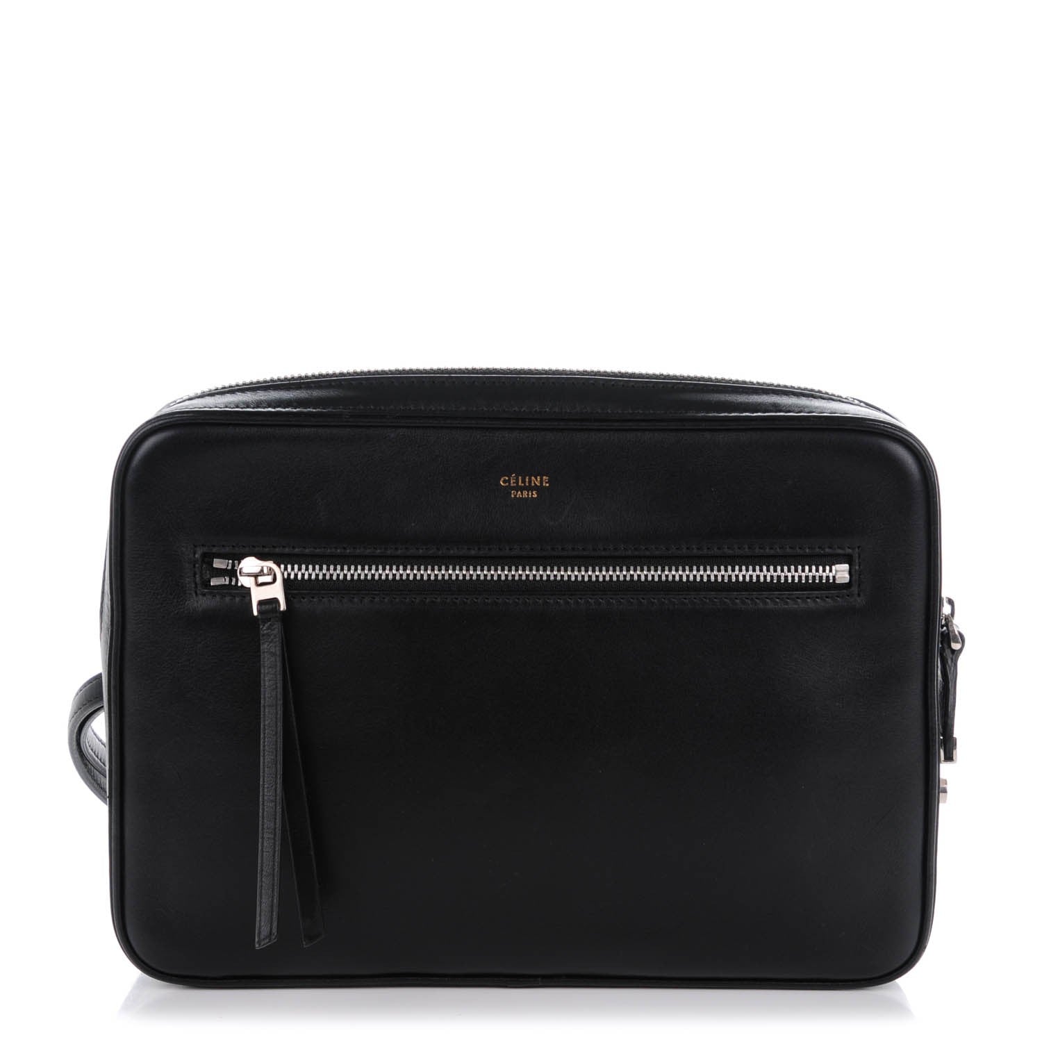 Celine Python Nappa Calfskin Dragonne Pouch Clutch Natural Black 1 of 8