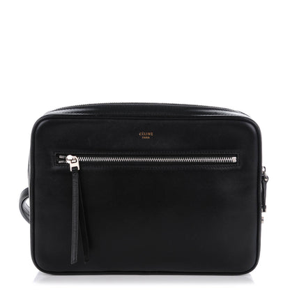 Celine Python Nappa Calfskin Dragonne Pouch Clutch Natural Black 1 of 8