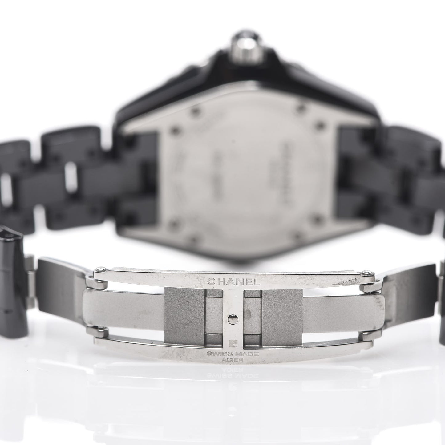 Stainless Steel Ceramic Diamond Pave Bezel 33mm J12 Quartz Watch Black