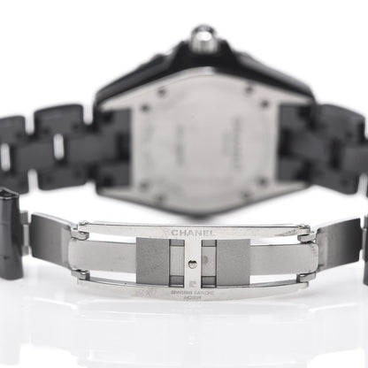 Chanel Stainless Steel Ceramic Diamond Pave Bezel 33mm J12 Quartz Watch Black 5 of 5