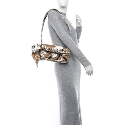 Fendi Seta Logo Rosa Scarf Baguette Beige Amido White 2 of 9