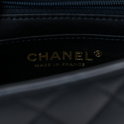 Chanel Lambskin Quilted Mini Top Handle Rectangular Flap Navy Blue 7 of 12