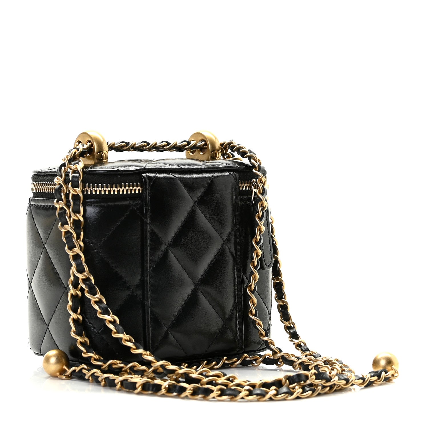 Chanel Calfskin Quilted Mini Perfect Fit Vanity Case With Chain Black 2 of 8