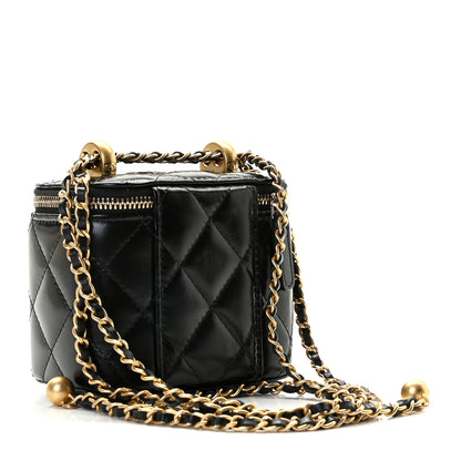 Chanel Calfskin Quilted Mini Perfect Fit Vanity Case With Chain Black 2 of 8