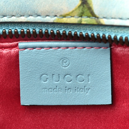 Gucci X UNSKILLED WORKER Calfskin Matelasse Flora Painted Small GG Marmont Chain Shoulder Bag Cloudy Blue Multicolor 6 of 14