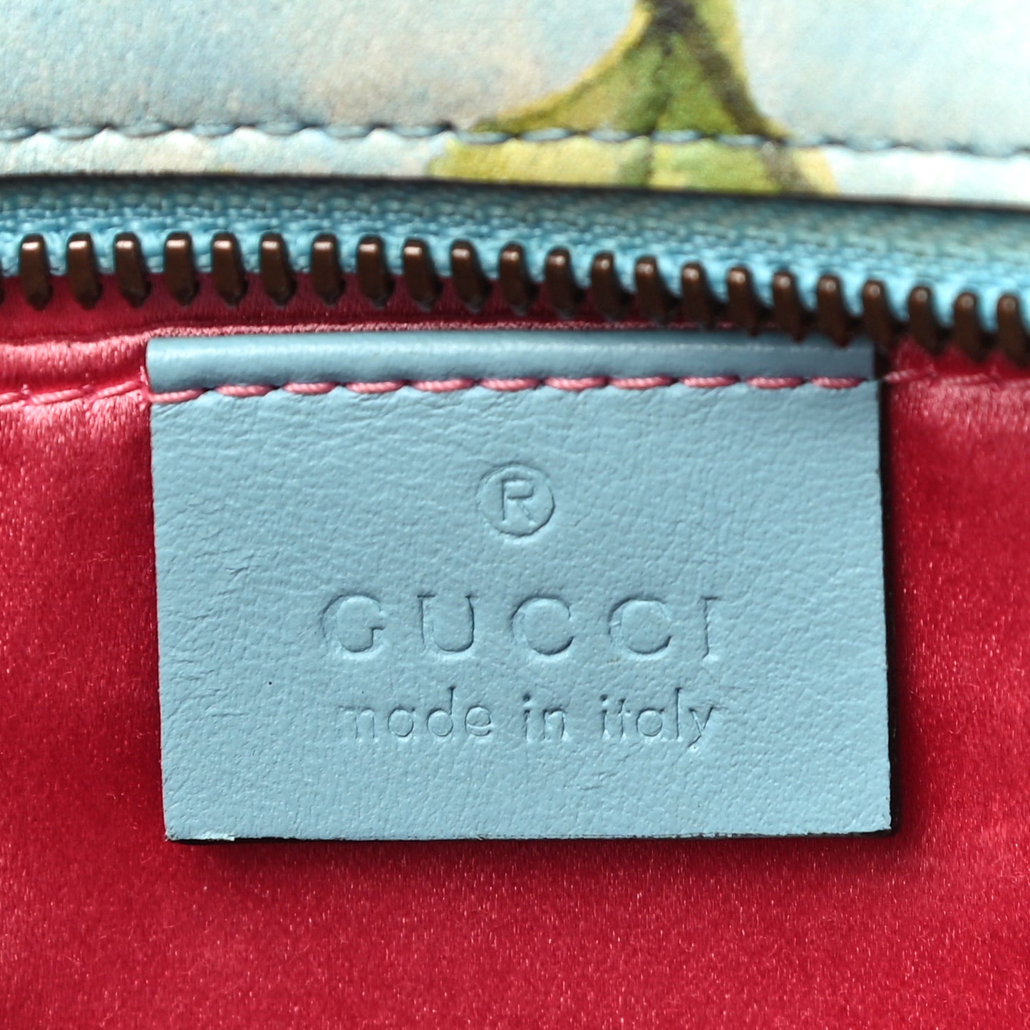 X UNSKILLED WORKER Calfskin Matelasse Flora Painted Small GG Marmont Chain Shoulder Bag Cloudy Blue Multicolor