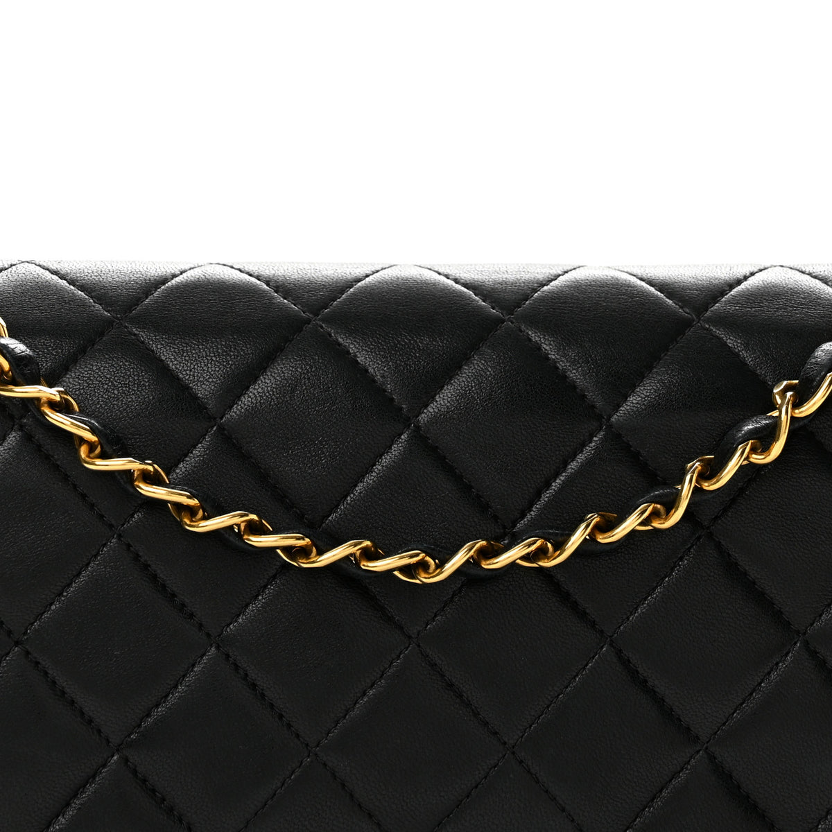 Lambskin Quilted Medium Double Flap Black