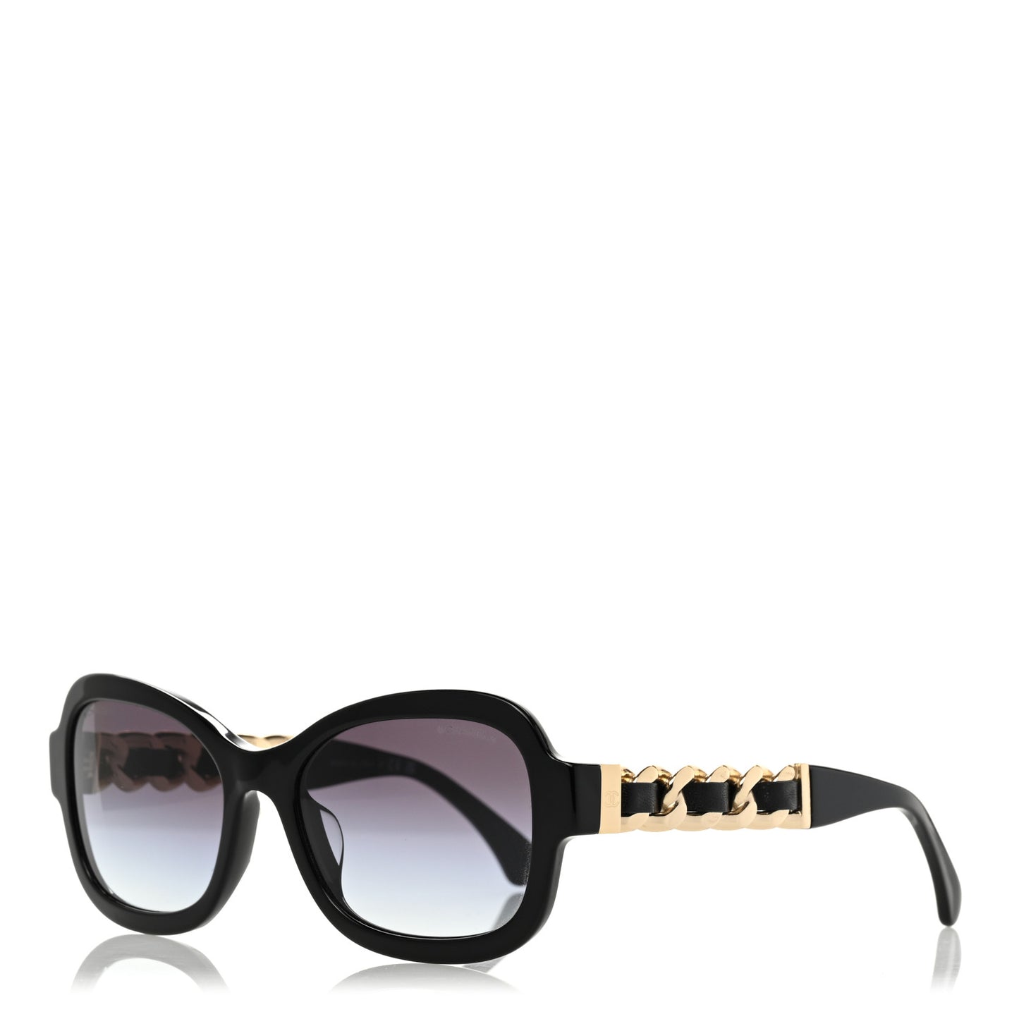 Acetate Chain Sunglasses 5465-Q-A Black