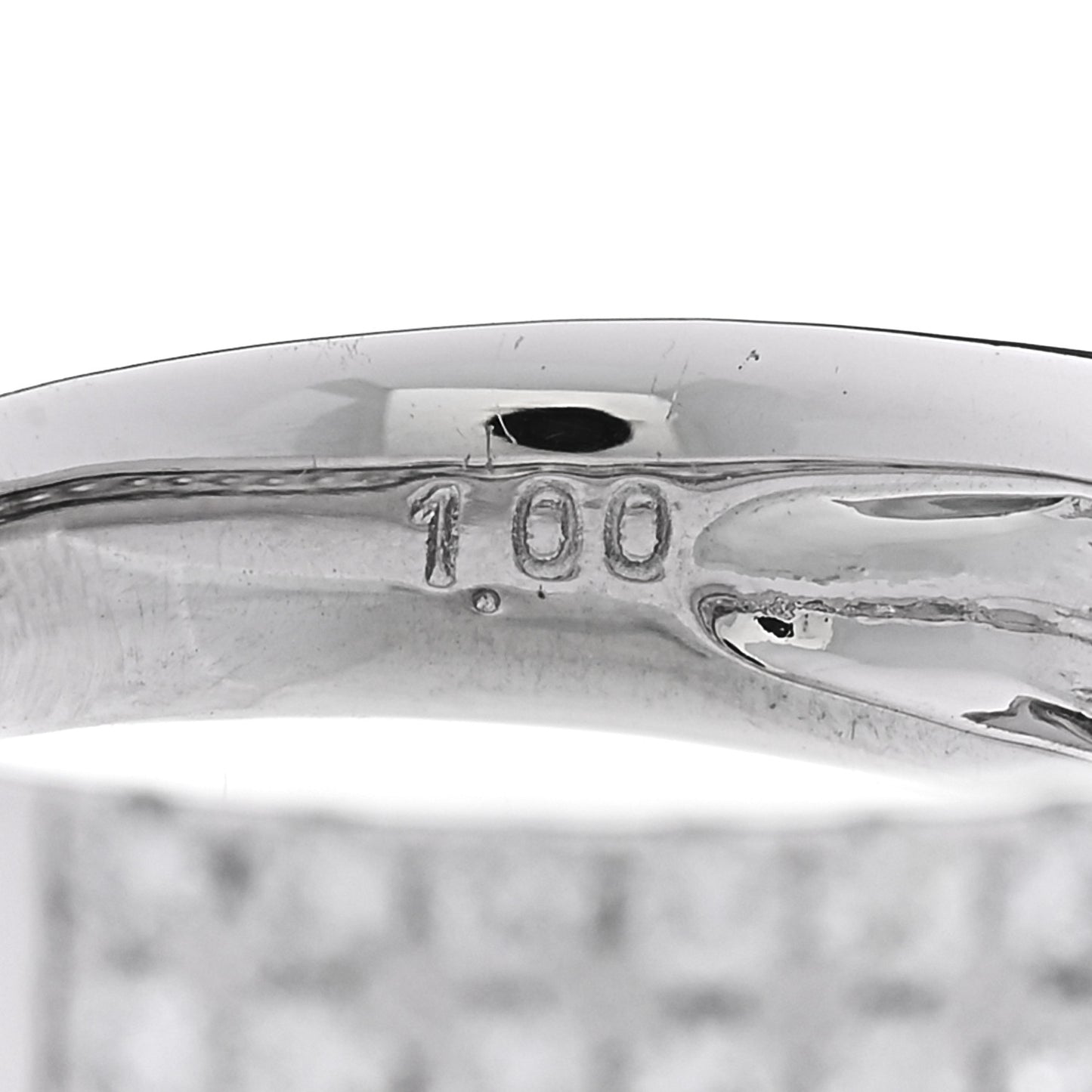 18K White Gold Diamond 1.00ctw Three Row Half Band Ring 54 7