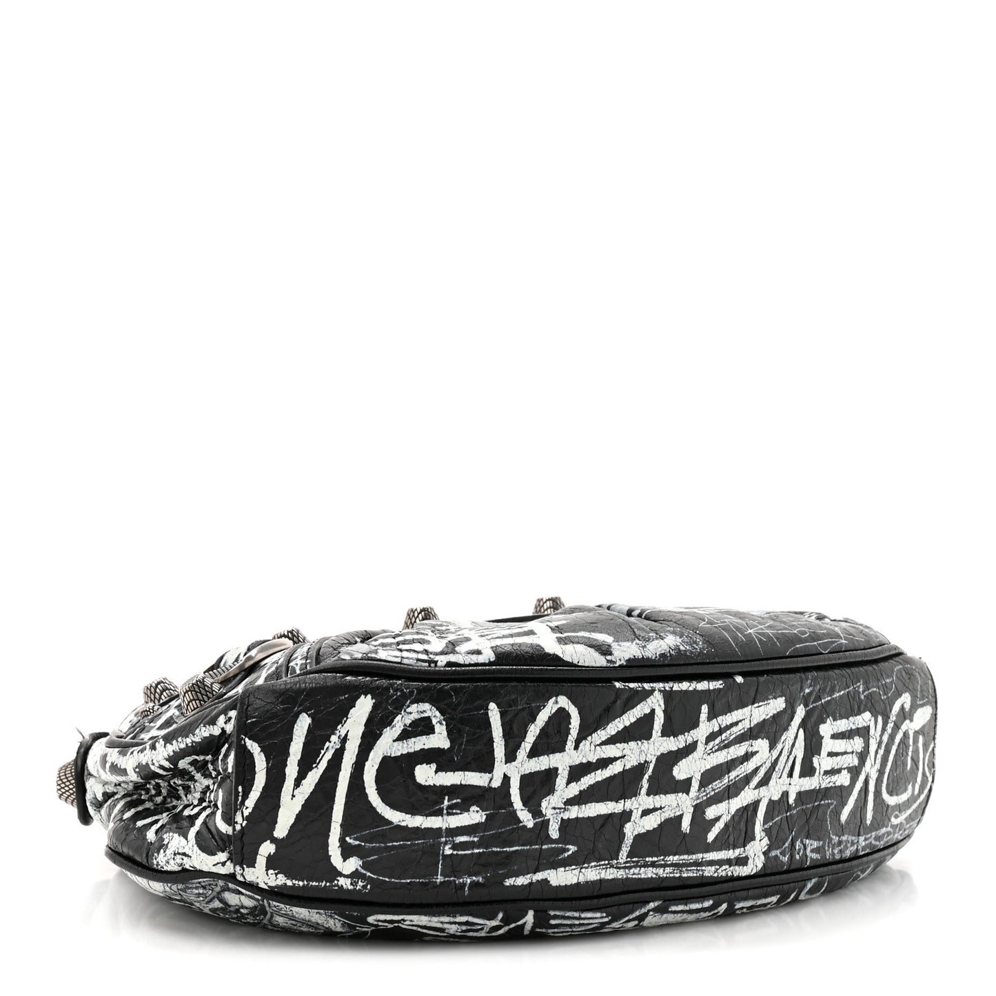 Agneau Arena Graffiti Le Cagole Shoulder Bag XS Black