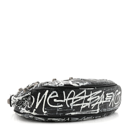 Balenciaga Agneau Arena Graffiti Le Cagole Shoulder Bag XS Black 5 of 11