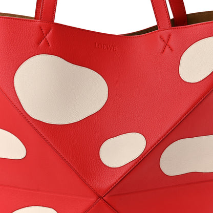 Loewe Calfskin Mushroom Puzzle Fold Large Tote Dark Red 8 of 10