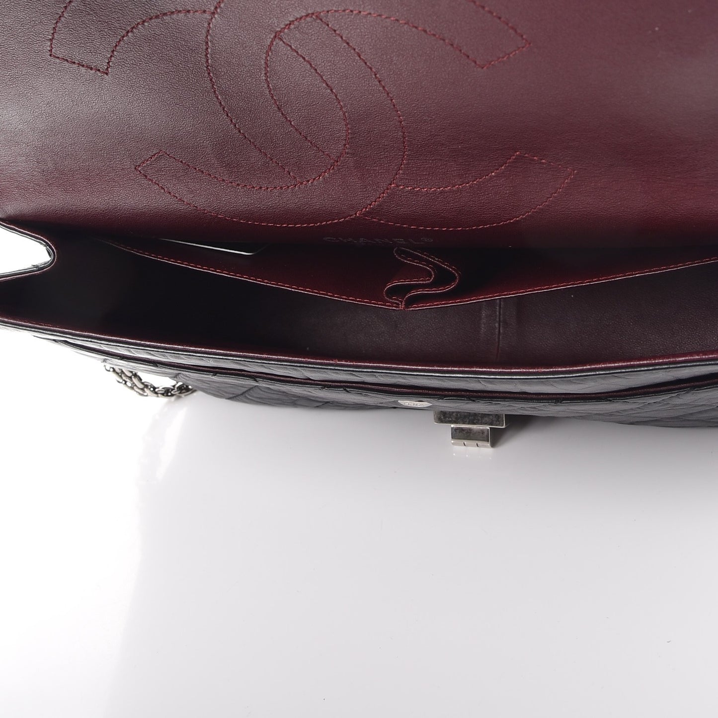 Aged Calfskin Quilted 2.55 Reissue 227 Flap Black
