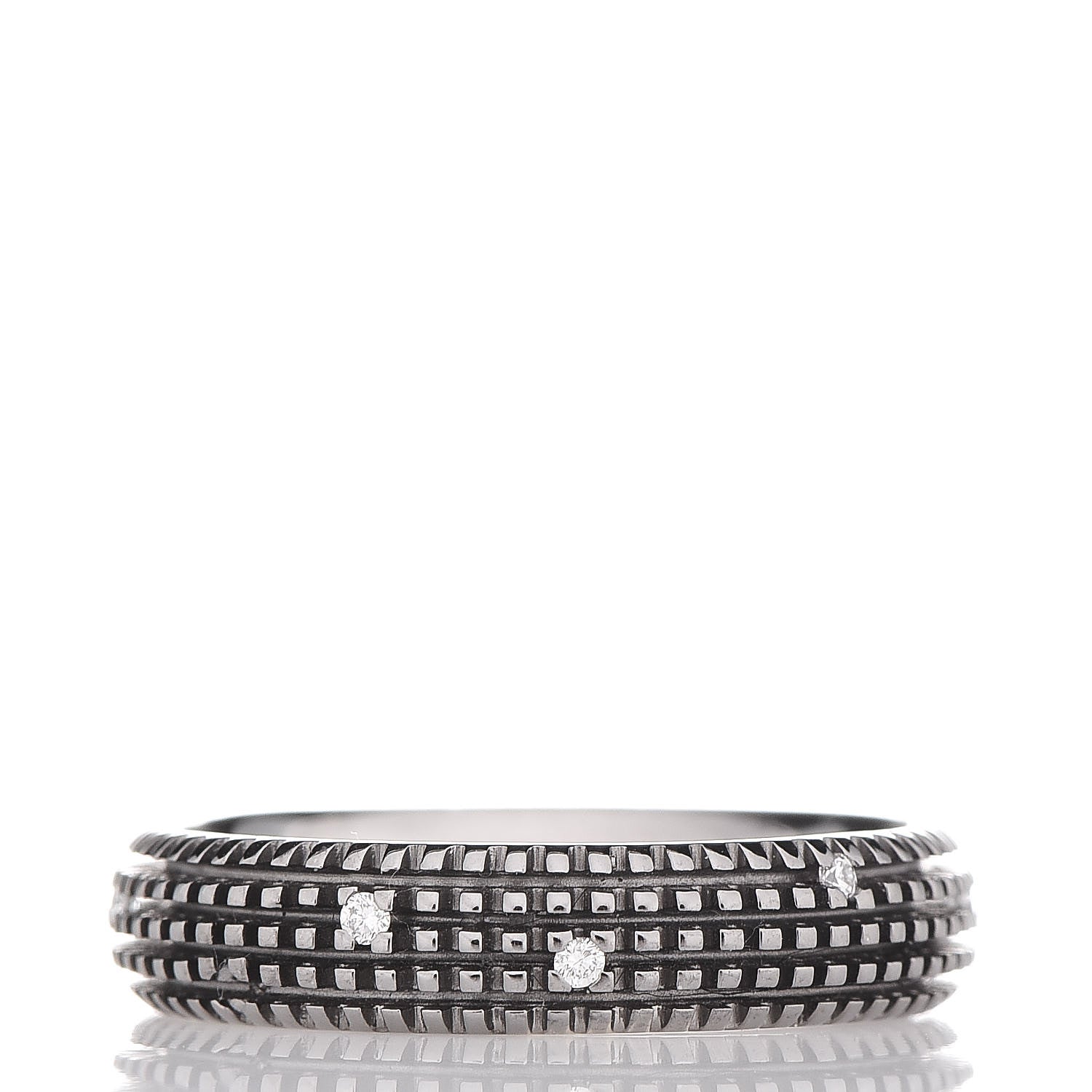 Damiani 18K Black Gold Diamond Metropolitan Dream Band Ring 54 6.75 3 of 4